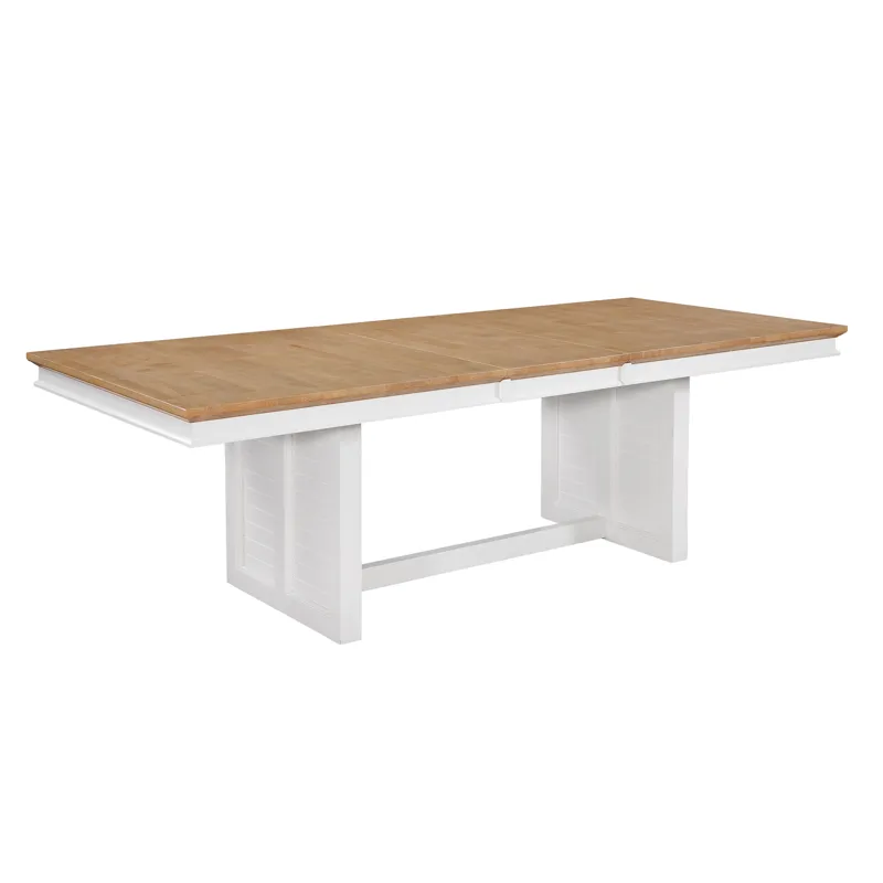 Sanibel Dining - Boardwalk Extension Top w/Boardwalk trestle Base in Honey and White