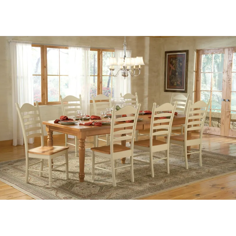 Farmhouse Solid Thick Table Top w/ Turned Legs (Set of 5)