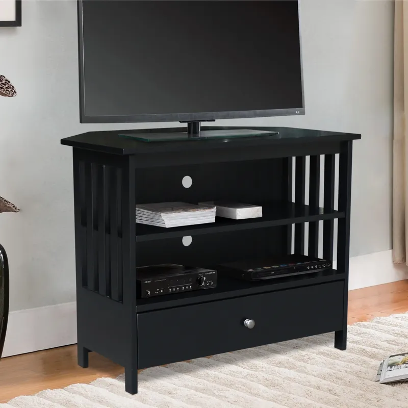 Destinations Collection - Mission Corner TV Stand in Black