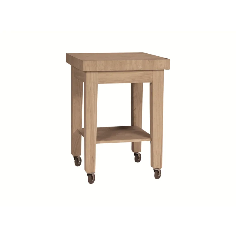 Castored Kitchen Work Center w/ Real Butcher Top