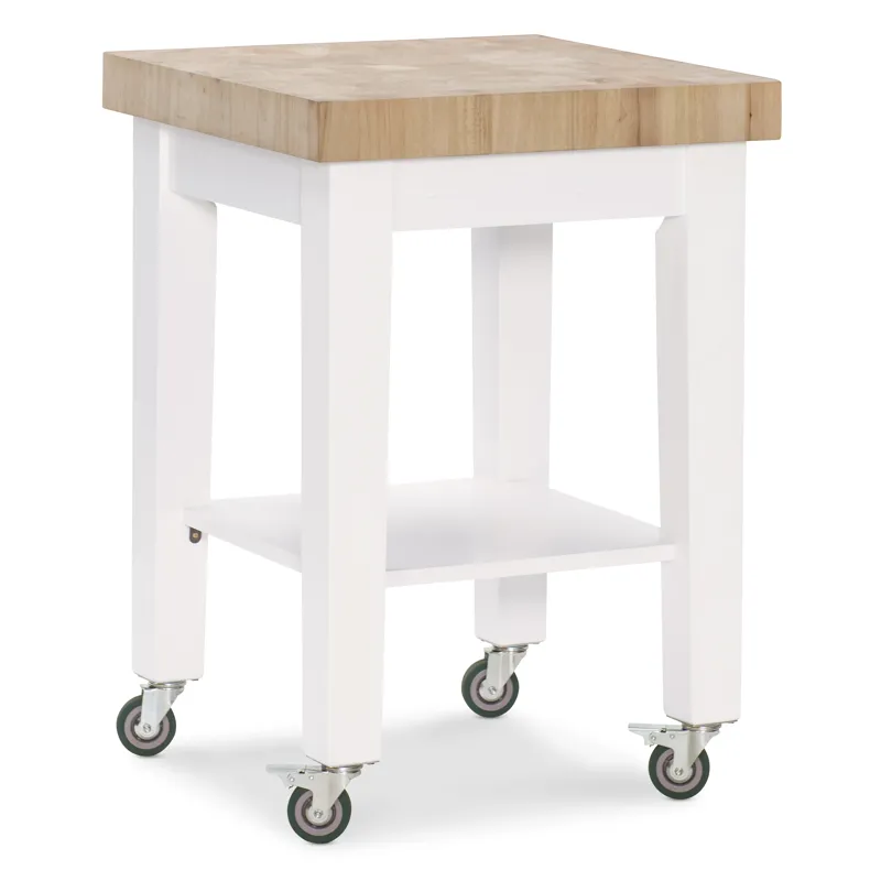 Home Accents - 24" x 24" Kitchen Work Center on Wheels in Pure White