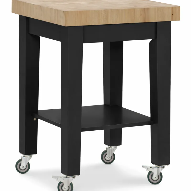 Home Accents - 24"x 24" Kitchen Work Center on Wheels in Black