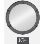 Antique Dark Grey Round Mirror