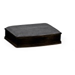 Anthracite Faux Shagreen Bronze Leaf Box