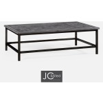 Antique Dark Grey Rectangular Coffee Table With Grey Silver Base