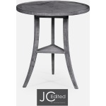 Antique Dark Grey Round Lamp Table