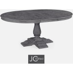 Antique Dark Grey Round Extending Dining Table