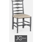 Antique Dark Grey Ladder Back Side Chair