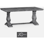 Antique Dark Grey Rectangular Extending Dining Table