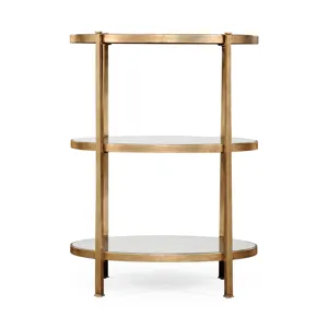 Ã‰glomisÃ© & Gilded Iron Three-Tier Table (Large)