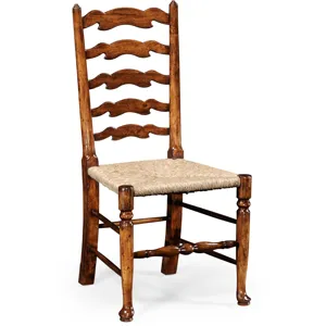 Walnut Country Ladder Back Chair Side