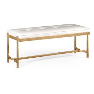 Gilded Iron Leather Bench