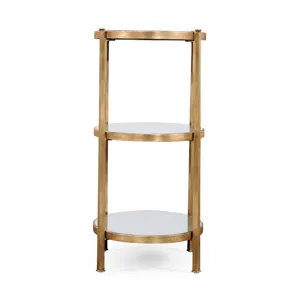 Ã‰glomisÃ© & Gilded Iron Three-Tier Table (Large)
