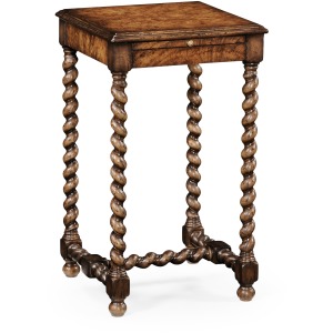 Walnut Lamp Table With Twisted Legs