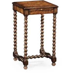 Walnut Lamp Table With Twisted Legs