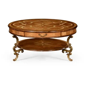 Satinwood Marquetry Round Coffee Table
