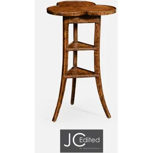 Plank Walnut Trefoil Side Table