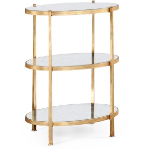 Églomisé & Gilded Iron Three-Tier Table (Large)