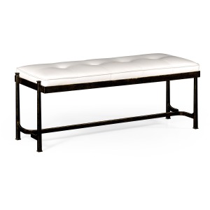 Bronze Iron Leather Bench