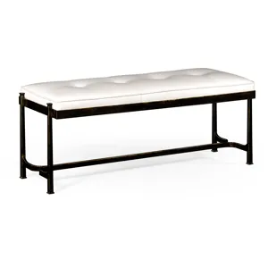 Bronze Iron Leather Bench