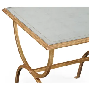 Ã‰glomisÃ© & Gilded Iron Square Side Table