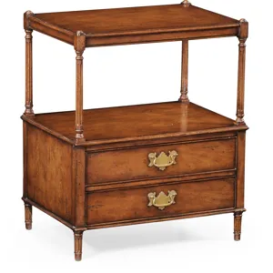 Walnut Two Drawer Side Table