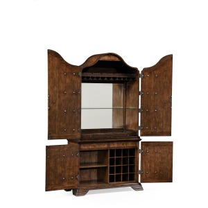 Spanish Style Crotch Walnut Drinks Cabinet