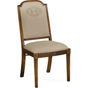 Upholstered Dining Chair With Gold Embroidery Side