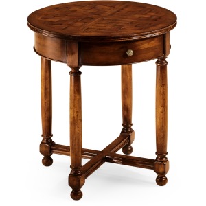 Round Parquet Topped Side Table