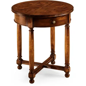 Round Parquet Topped Side Table