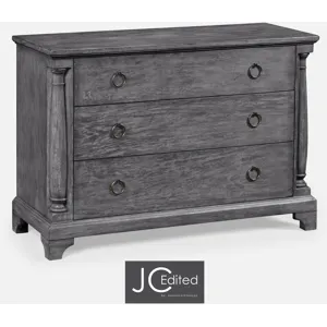 Antique Dark Grey Large Chest Of Drawers