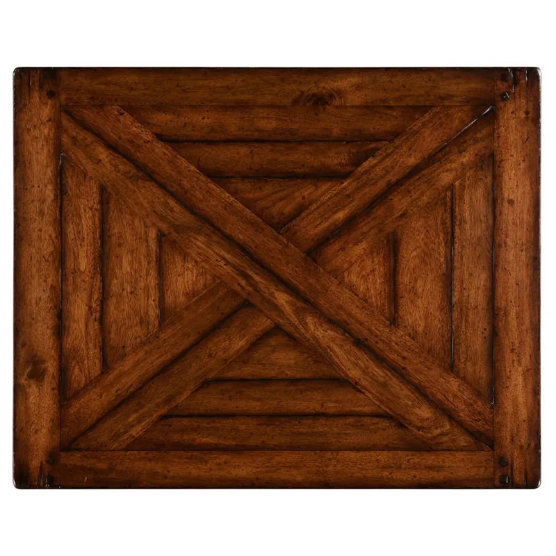 Rectangular Parquet Side Table with Drawer
