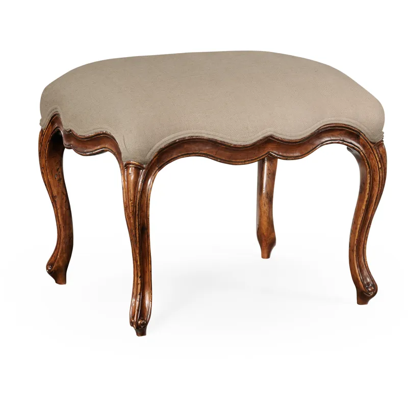 Medium French Provincial Walnut Footstool