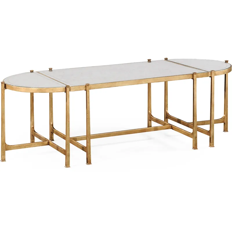 Eglomise Gilded Iron Bunching Tables