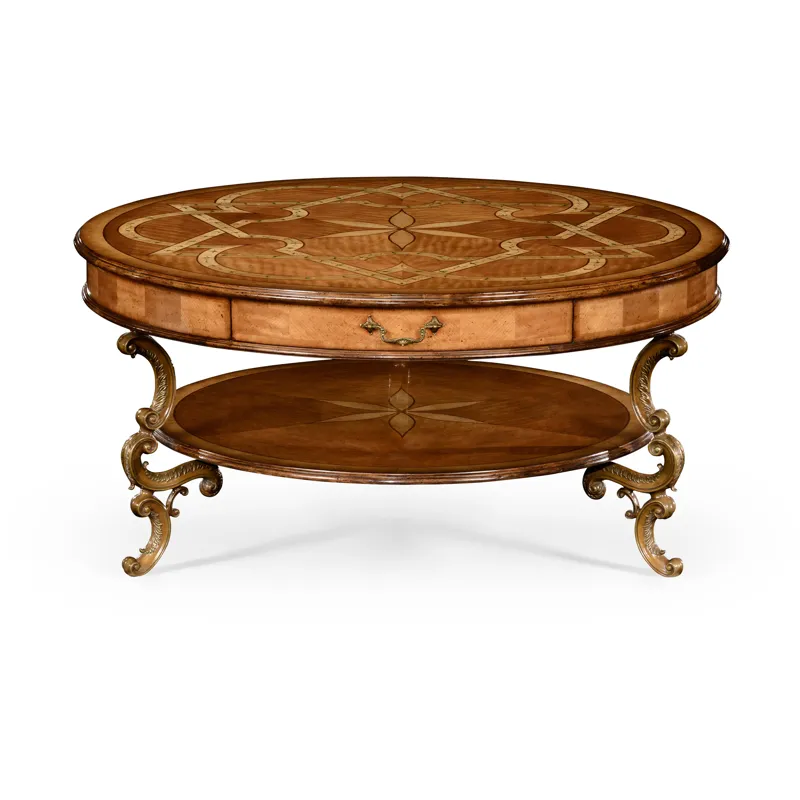 Satinwood Marquetry Round Coffee Table