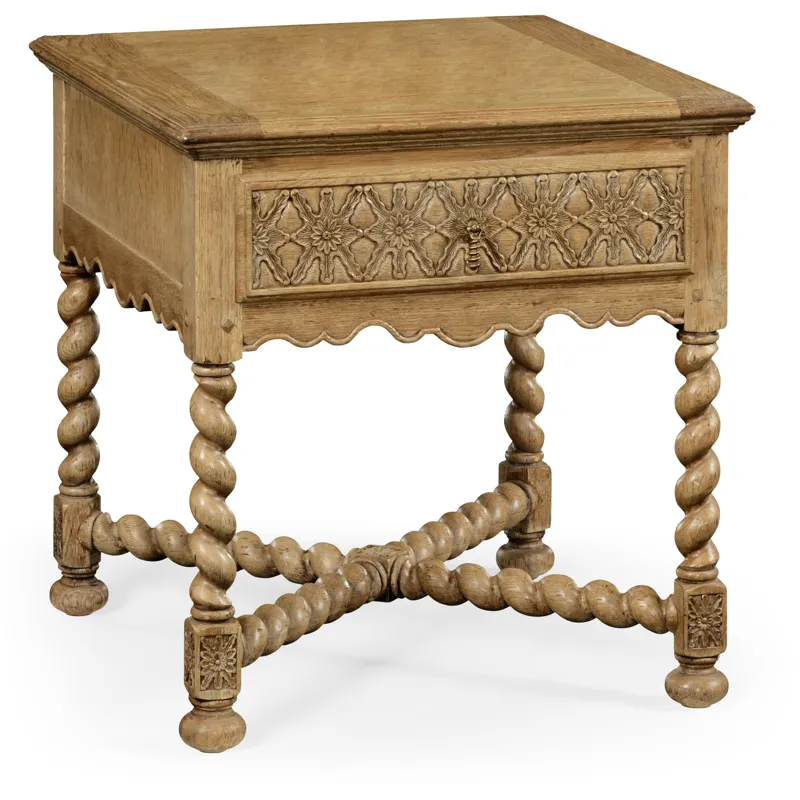 Natural Oak Square Side Table