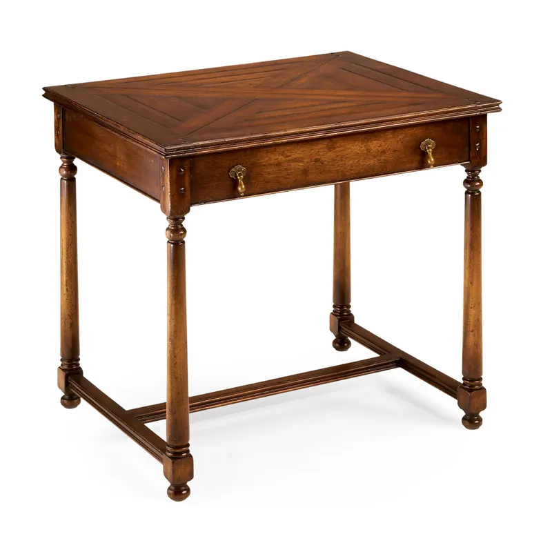 Rectangular Parquet Side Table with Drawer