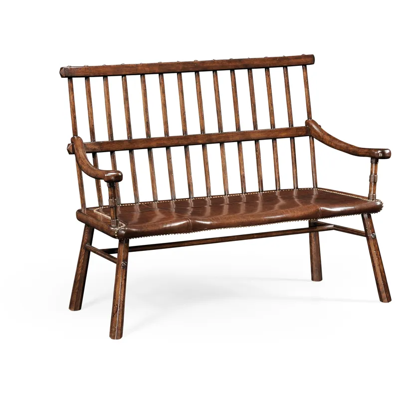 Rustic Dark Oak Country Bench