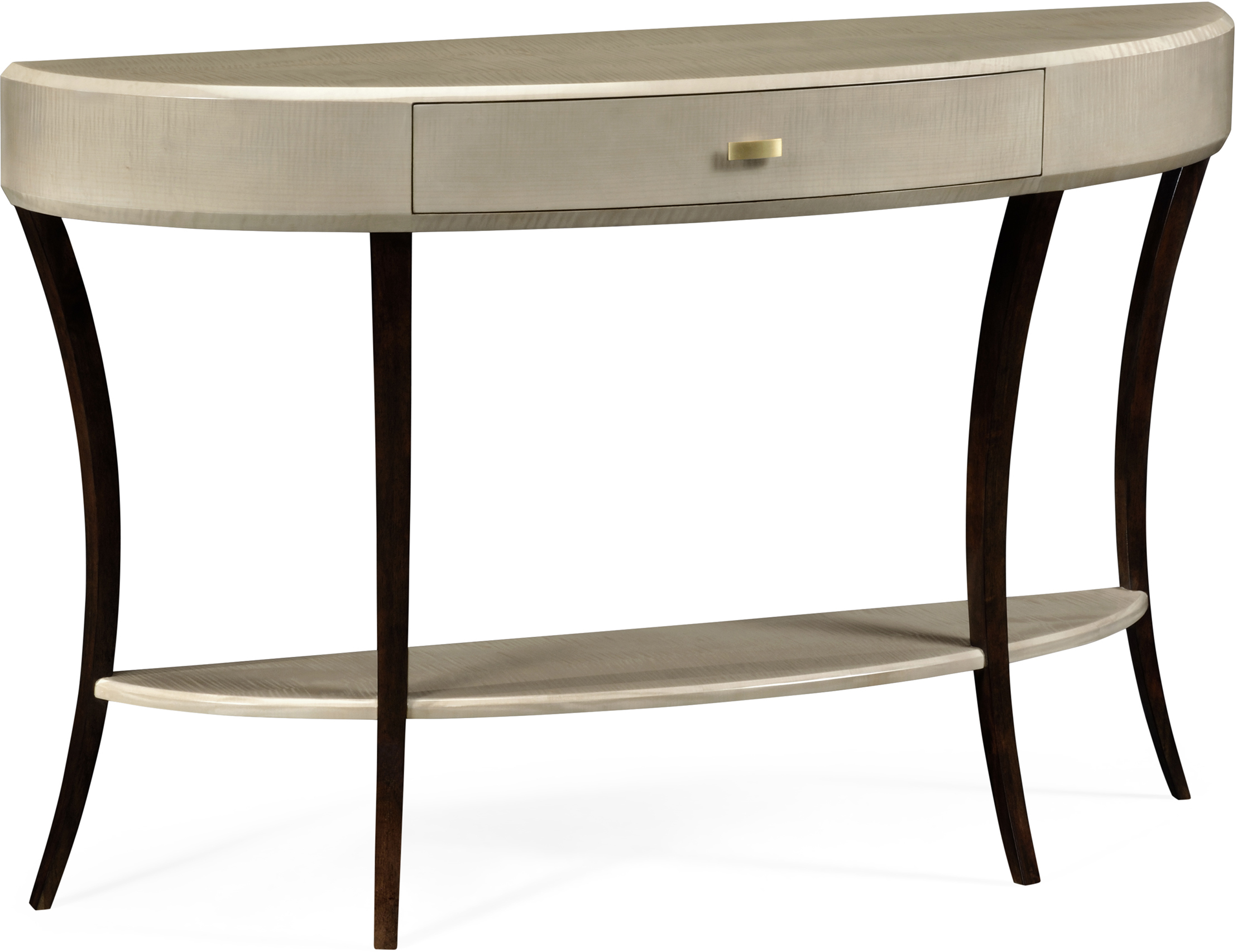 Opera Art Deco Large Demilune Console Table With Drawer And Brass