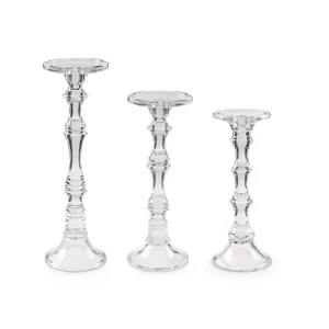 Glass Candle Holders - Set of 3