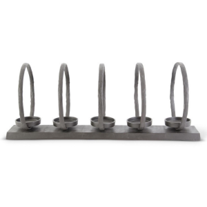 35 Inch Matte Black Metal Ring Candle Holder