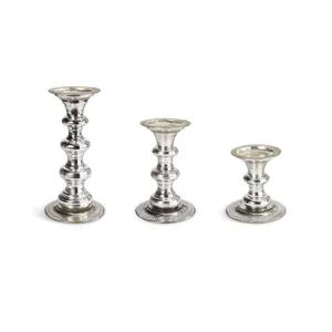 Set of 3 Mercury Glass Candleholder (Grad. Sizes)