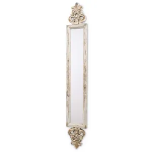 60.5" Mirror w/ White Washed & Gold Finish