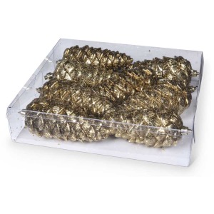 6 Inch Gold Glittered Long Pinecone Ornament