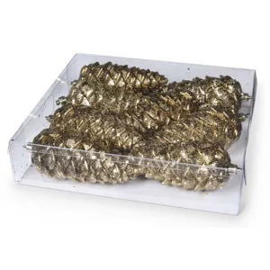 6 Inch Gold Glittered Long Pinecone Ornament