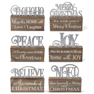 Assorted Barnwood Brick Tabletops With Tin Cutout on Top (6 Styles)