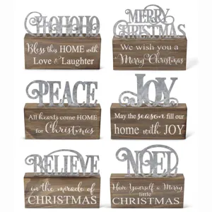 Assorted Barnwood Brick Tabletops With Tin Cutout on Top (6 Styles)