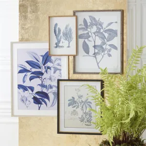 Assorted 23.75" Black &amp; Gold Framed Blue Arbor Prints (6 Styles)