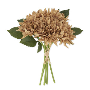 12" Tan Real Touch Dahlia Bundle (6 Stems)
