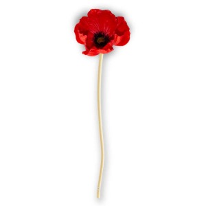 9.5 Inch Red Real Touch Mini Poppy Stem